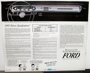 1965 Ford Falcon Futura Dealer Brochure Peanuts Characters Charlie Brown Lucy