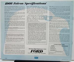 1966 Ford Falcon Sales Brochure Futura Deluxe Club Wagon Rev Jan 66
