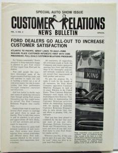 1966 Ford Customer Relations News Bulletin Vol 3 No 2 Auto Show Issue