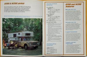 1968 Dodge Trucks Pickup Camper Motor Home Sales Brochure Original