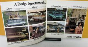 1969 Dodge Sportsman Custom Camper Conversion Wagons Sales Brochure Original