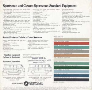 1969 Dodge Sportsman Custom Camper Conversion Wagons Sales Brochure Original