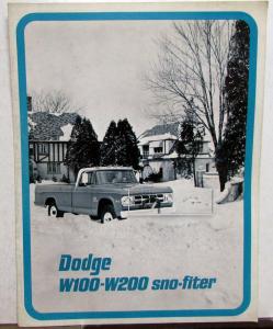 1969 Dodge Truck W100 W200 Truck SNOFITER Sales Folder Data Sheet Original