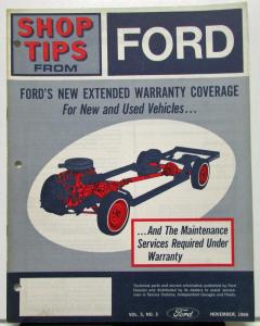 1966 November Ford Shop Tips Vol 5 No 3 New Extended Warranty Coverage and Maint