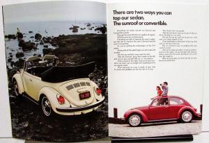 1971 Volkswagen Super Beetle Dealer Sales Brochure Color VW Features Options