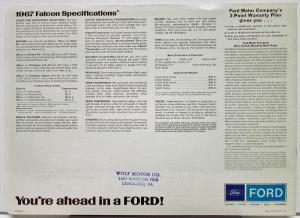 1967 Ford Falcon Sales Brochure Furtura Sports Club Coupes 4 Dr Sedan Wagon Rev