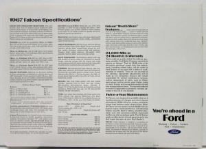 1967 Ford Falcon Sales Brochure Furtura Sports and Club Coupes 4 Dr Sedan Wagon
