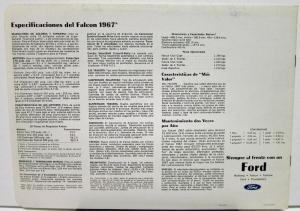 1967 Ford Falcon Sales Brochure Furtura Sports Club Coupes Sedan Wagon Spanish