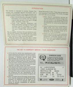 1968 Ford Passenger Car Warranty Facts Booklet