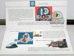 1954 Volkswagen Dealer Sales Brochure VW Beetle Convertible Sunroof Rare