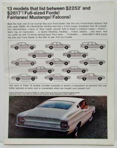 1968 Ford If You Think Car Prices are Up Too High Sales Folder Mailer