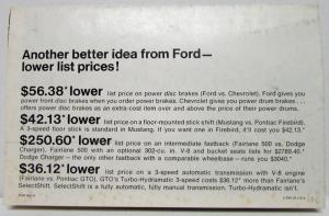 1968 Ford If You Think Car Prices are Up Too High Sales Folder Mailer