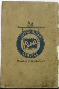 1924 Buick Six Cylinder Series Owners Manual Reference Book Original