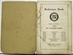 1924 Buick Six Cylinder Series Owners Manual Reference Book Original