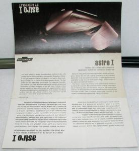 1967 Chevrolet Astro I Concept Car Brochure Auto Show Handout Chevy GM Dealer