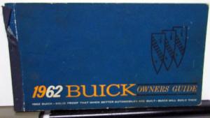 1962 Buick Special Skylark LeSabre Invicta Electra 225 Owners Manual Guide Orig