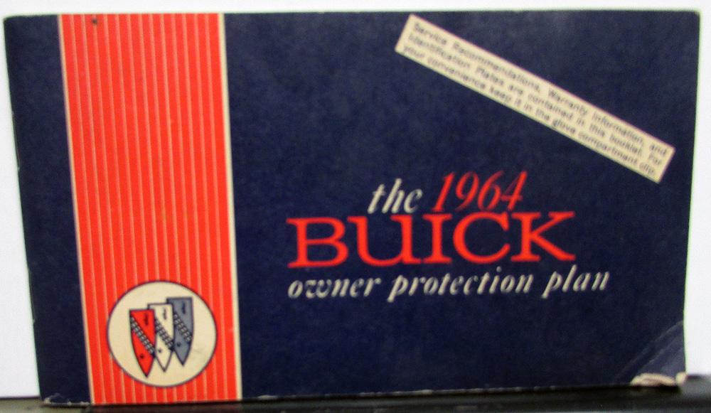 1964 Buick Owners Protection Plan Booklet Service Warranty Original