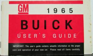 1965 Buick LeSabre Wildcat Electra 225 CANADIAN Owners Manual Users Guide Orig