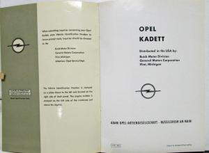 1966 Opel Kadett Owners Manual Original By Buick