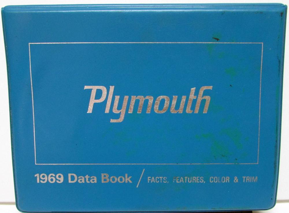 1969 Plymouth Dealer Data Book Road Runner GTX Barracuda Fury Valiant