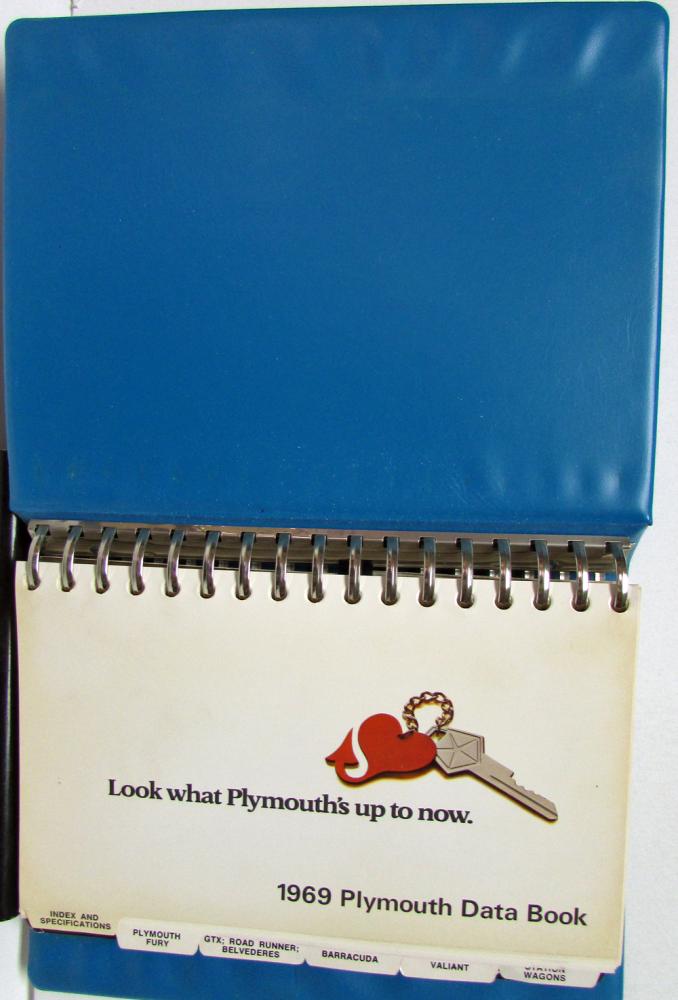 1969 Plymouth Dealer Data Book Road Runner GTX Barracuda Fury Valiant