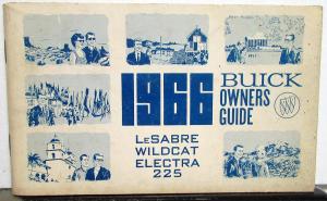 1966 Buick LeSabre Wildcat Electra 225 Owners Manual Guide Original