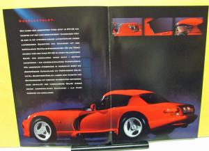 1997 Chrysler Viper RT/10C Foreign Dealer Sales Brochure German Text Market Rare