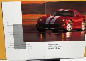 1998 Chrysler Viper GTS Foreign Dealer Sales Brochure English Text European Rare