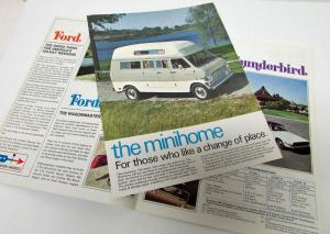 1969 Ford RV Brochure Cars & Trucks Pickup Ranchero Van TBird Mustang Camper