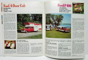 1969 Ford RV Brochure Cars & Trucks Pickup Ranchero Van TBird Mustang Camper
