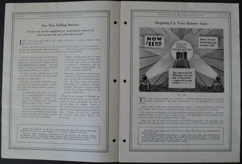 1927 Ford Service Bulletin Vol 8 No 10 Oct1927 Confidence Builds Sales Original