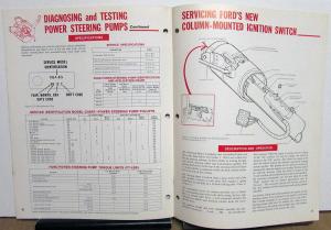 1969 November Ford Shop Tips Vol 8 No 3 Diagnosing Testing Power Steering Pumps