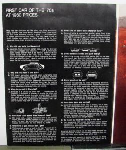 1970 Ford Maverick Sales Brochure Early Edition