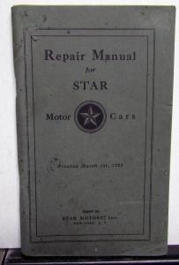 1923 Star Motor Car Repair Manual for Mechanic Shop Manual Original