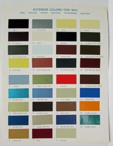 1970 Ford Exterior Color Paint Chips Full Falcon Mustang Thunderbird Ranchero