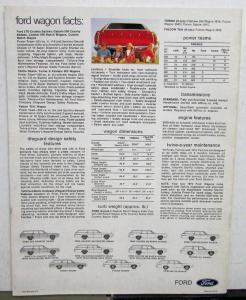 1970 Ford Wagons Sales Brochure Full Size Torino Falcon Revised 1/70