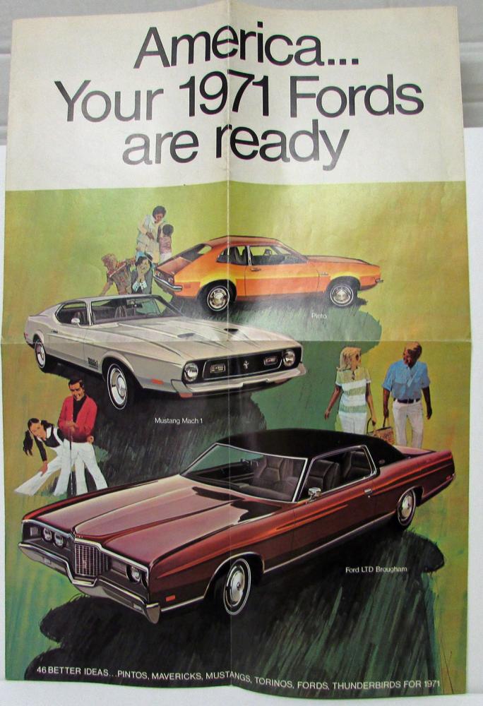 1971 Fords Folder Full Size Mustang Maverick Pinto Torino Thunderbird