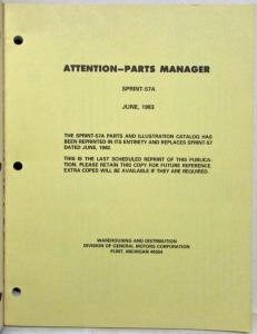 1971 1972 1973 1974 1975 1976 1977 GMC Sprint Dealer Parts Book Catalog Truck