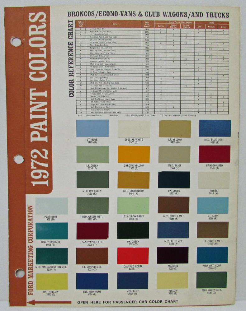 Ford Color Charts