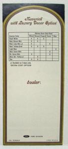 1972 Ford Maverick Luxury Decor Option Sales Brochure/Tri-fold