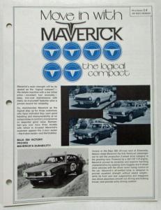 1972 Ford Maverick Sales Brochure Move in with Maverick the Logical Compact