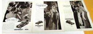 1934 Chevrolet Master Six Sport Coupe Magazine Ad Slicks Original Chevy Sales GM