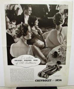 1934 Chevrolet Master Six Sport Coupe Magazine Ad Slicks Original Chevy Sales GM