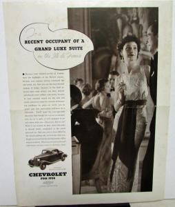 1934 Chevrolet Master Six Sport Coupe Magazine Ad Slicks Original Chevy Sales GM