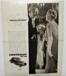 1934 Chevrolet Master Six Sport Coupe Magazine Ad Slicks Original Chevy Sales GM