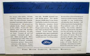 1933 New Ford V-8 112 Inch Wheelbase Car Dealer Sales Brochure ORIGINAL