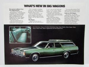 1973 Ford Wagons Sales Sheet Whats New in Big and Small LTD Pinto