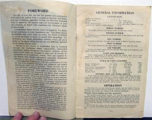 1936 Studebaker Dictator with Planar Front Wheel Suspension Owners Manual
