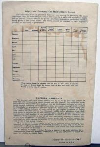 1936 Studebaker Dictator with Planar Front Wheel Suspension Owners Manual