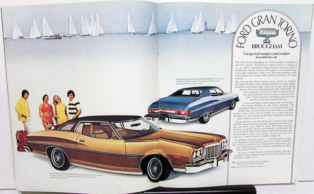 1972 Ford Gran Torino Hardtop and Station Wagon Automobile Advertising Postcard 